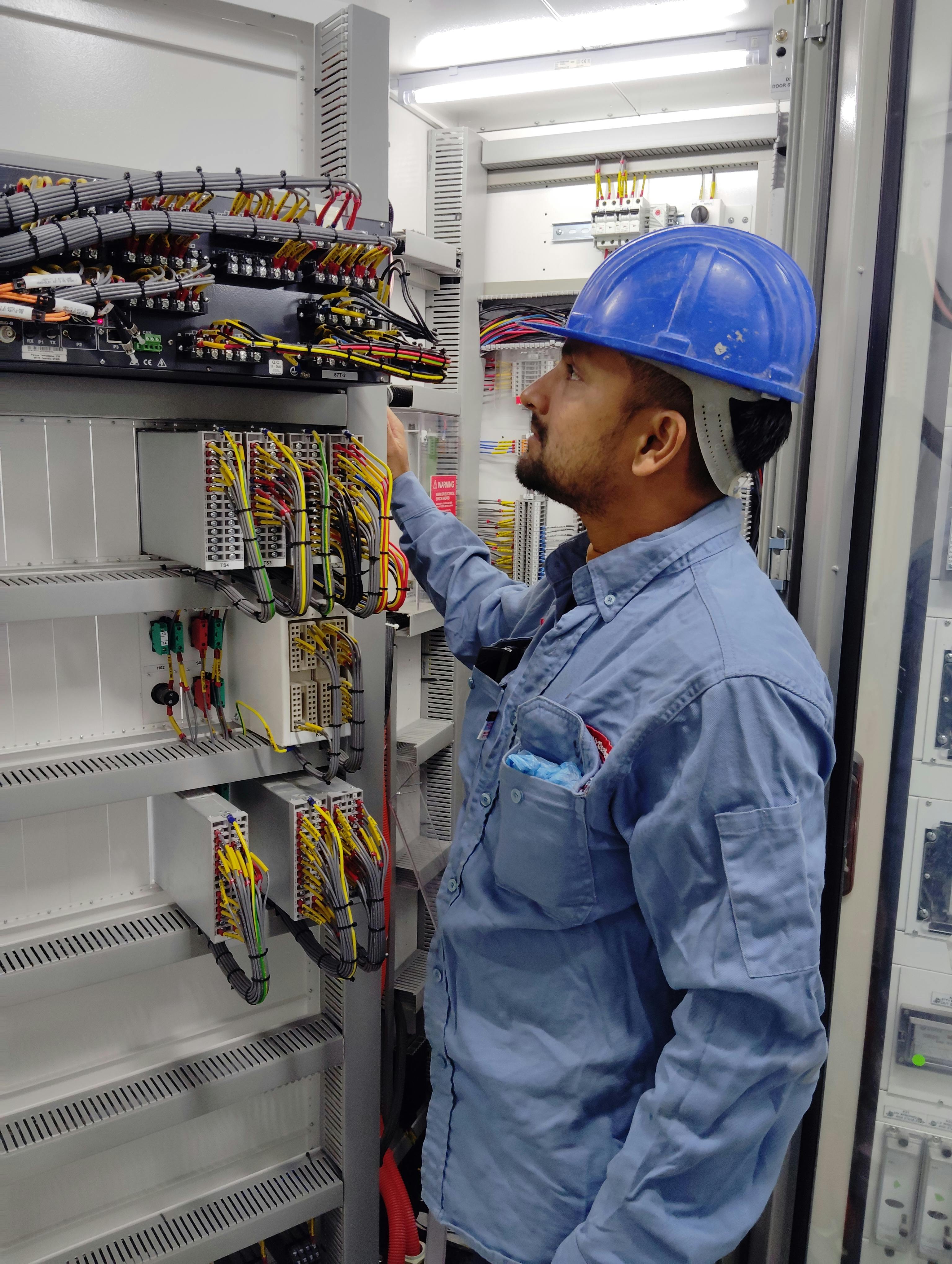 Technical employee working